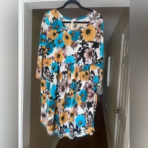 Uncle Frank Floral Print Women's tunic boho bohemian style dress